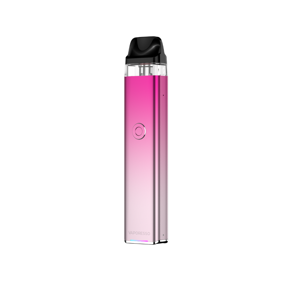 VAPORESSO XROS 3 vape in gradient pink, modern design, black mouthpiece