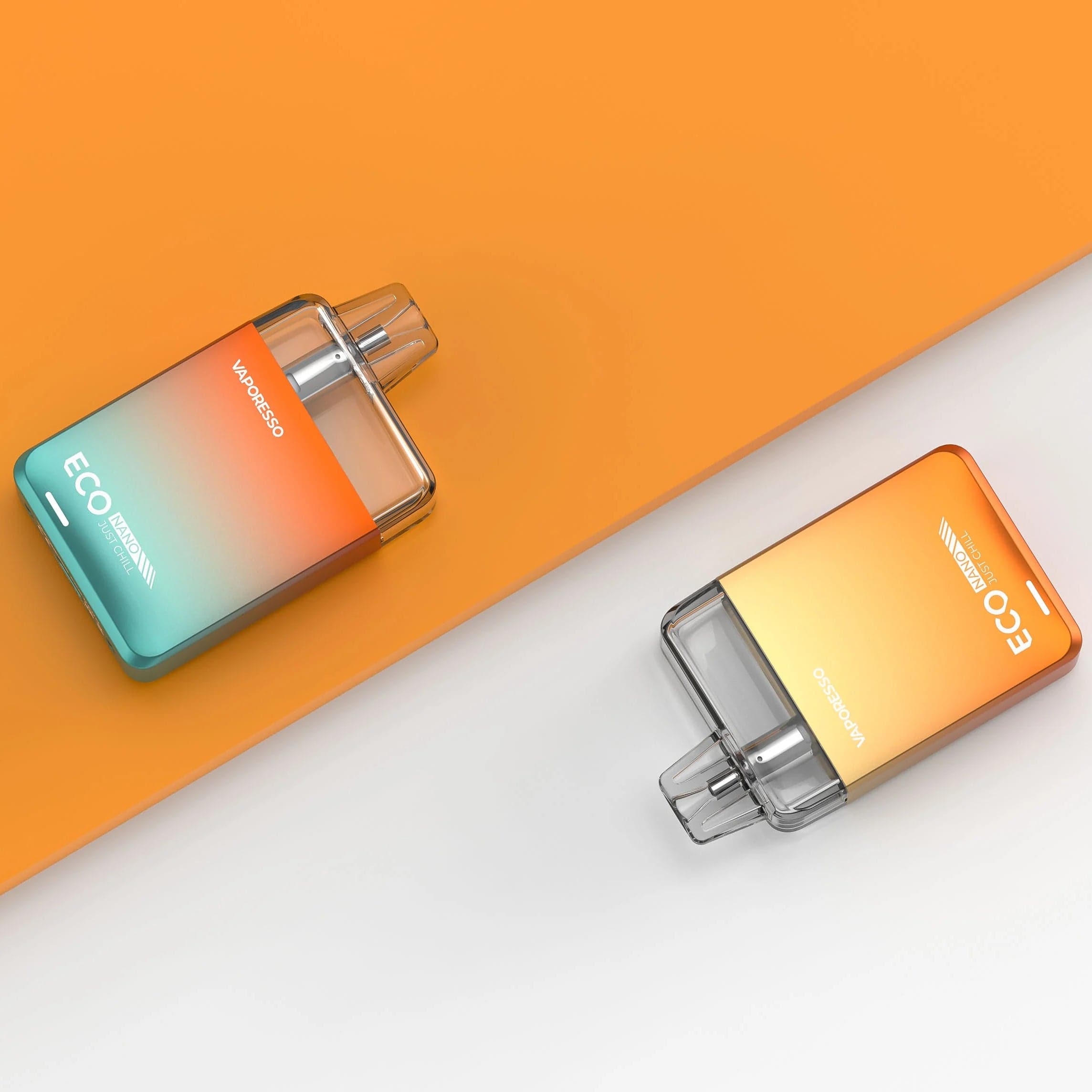 VAPORESSO ECO NANO vape in gradient colors. Features 6ml capacity pod system.