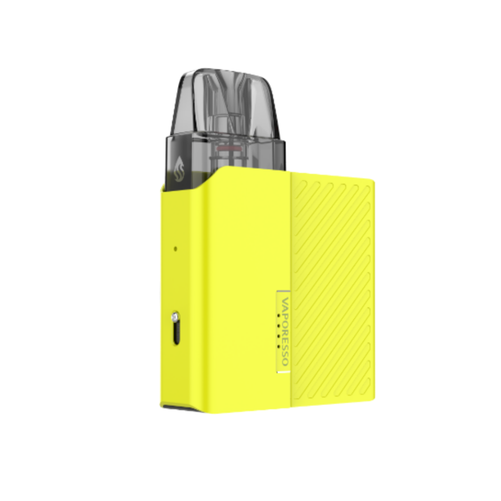 VAPORESSO XROS Nano vape in neon yellow, showcasing design and brand details