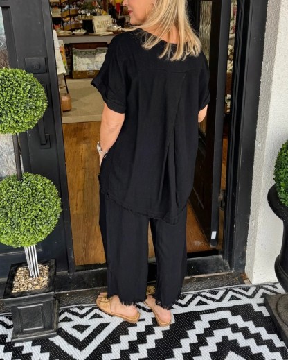 Women's Casual Solid Cotton Linen Lounge Set (Buy 2 Free Shipping)