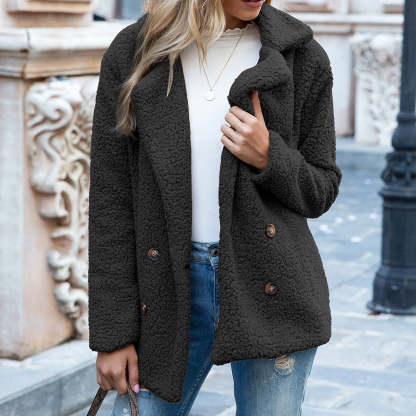 CLEARANCE SALE🔥Loose Lapel Winter Button Jacket Cardigant Fluffy Coat - 51% OFF