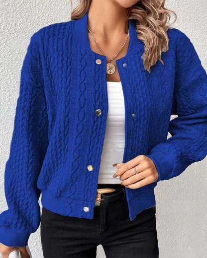 Women's Comfortable Knitted Jacket Cardigan with Elegant Buttons