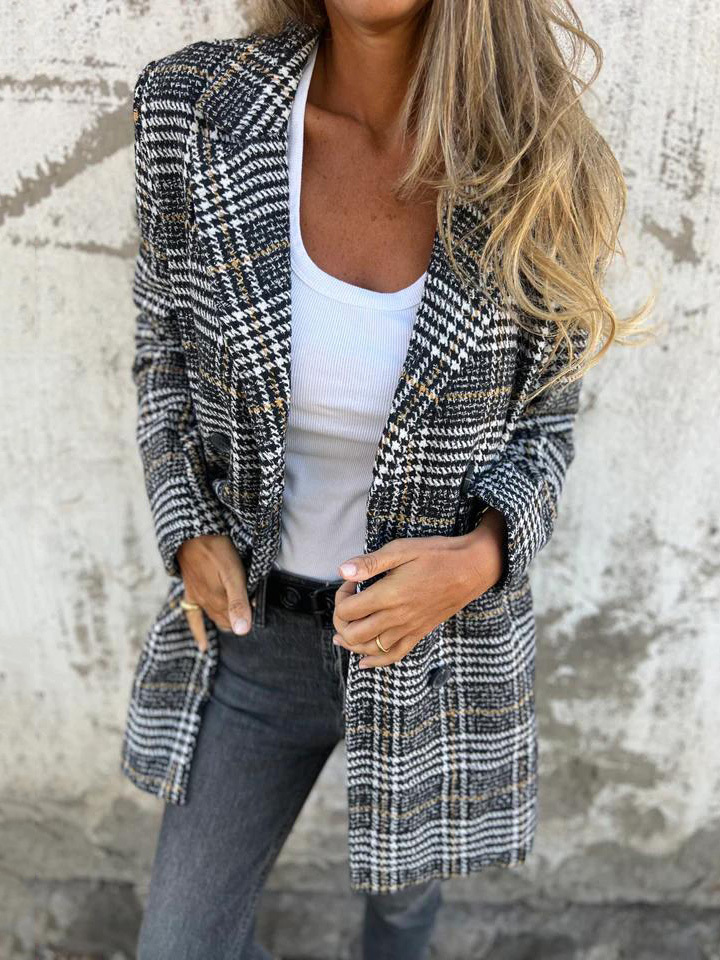CLEARANCE SALE🔥 Plaid Lapel Blazer Coat