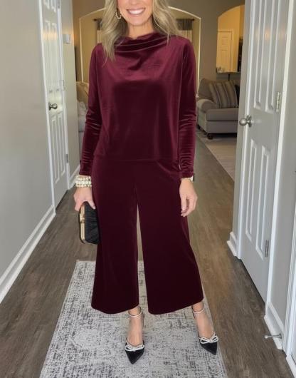 NEW🔥 Stretch Velvet Two-Piece Set