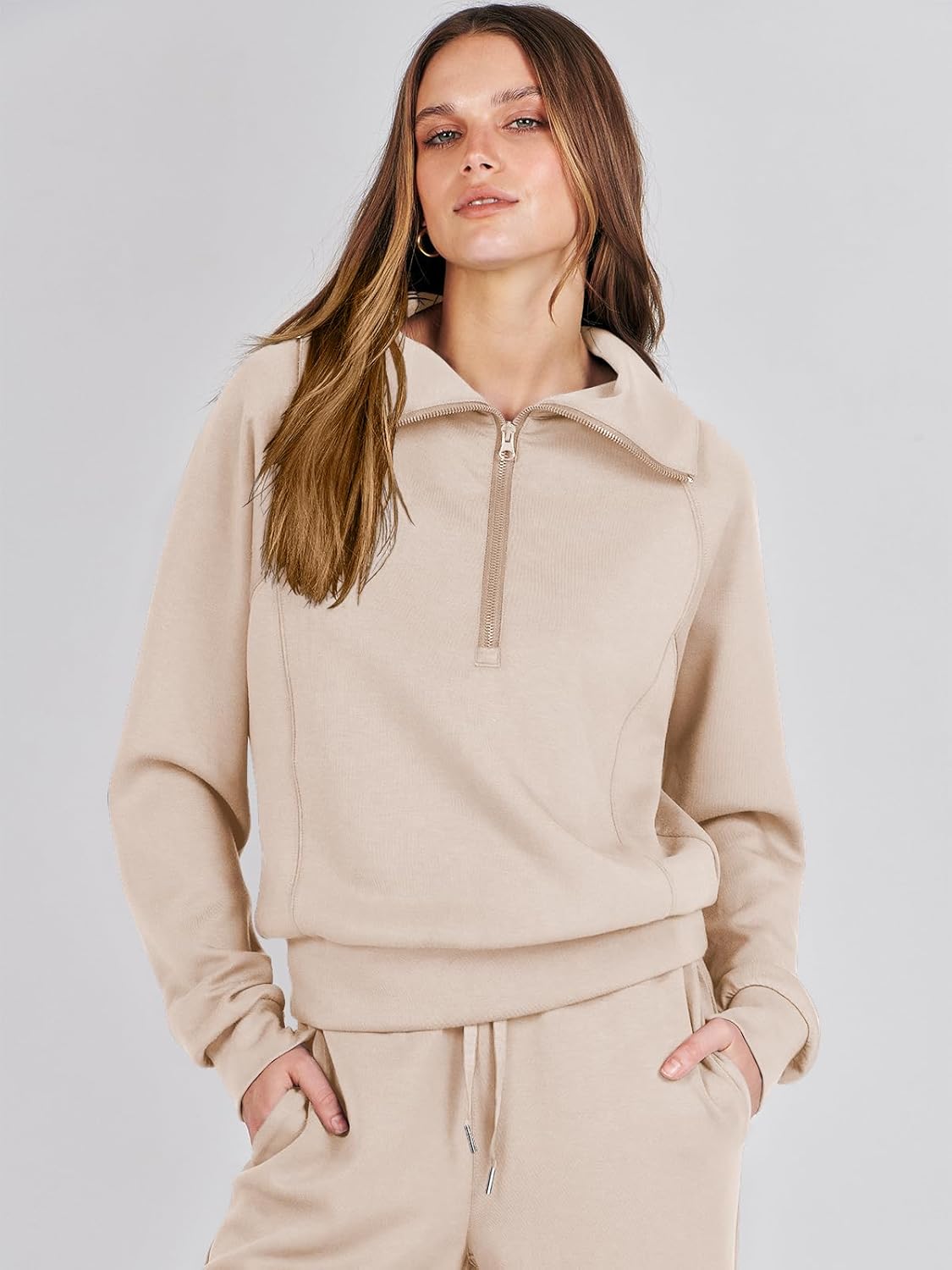 2024 Fall Trendy Outfits Oversized Two Piece Sweatsuit