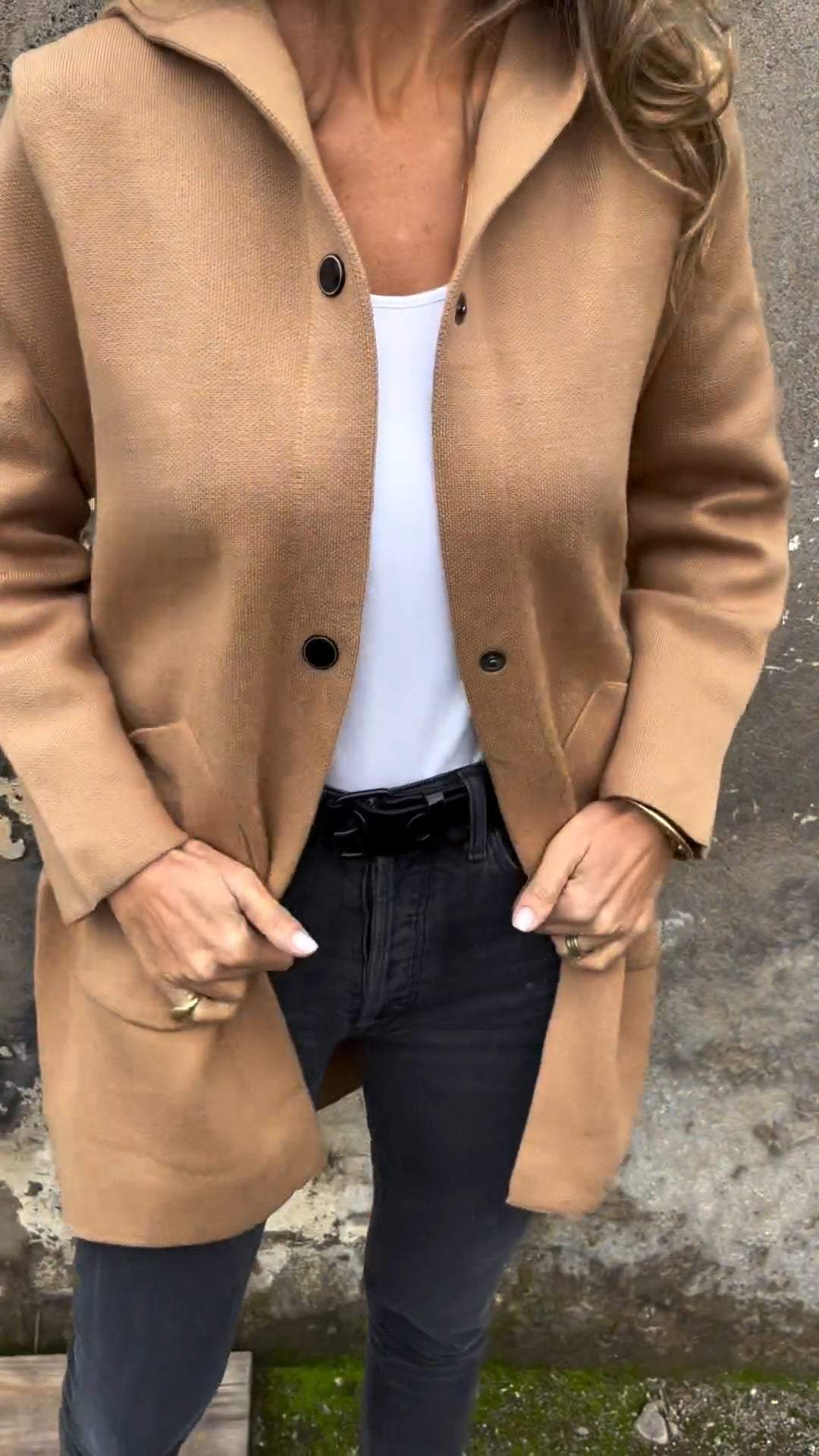 CLEARANCE SALE🔥Women's Hooded Long-sleeved Side Button Design Casual Jacket