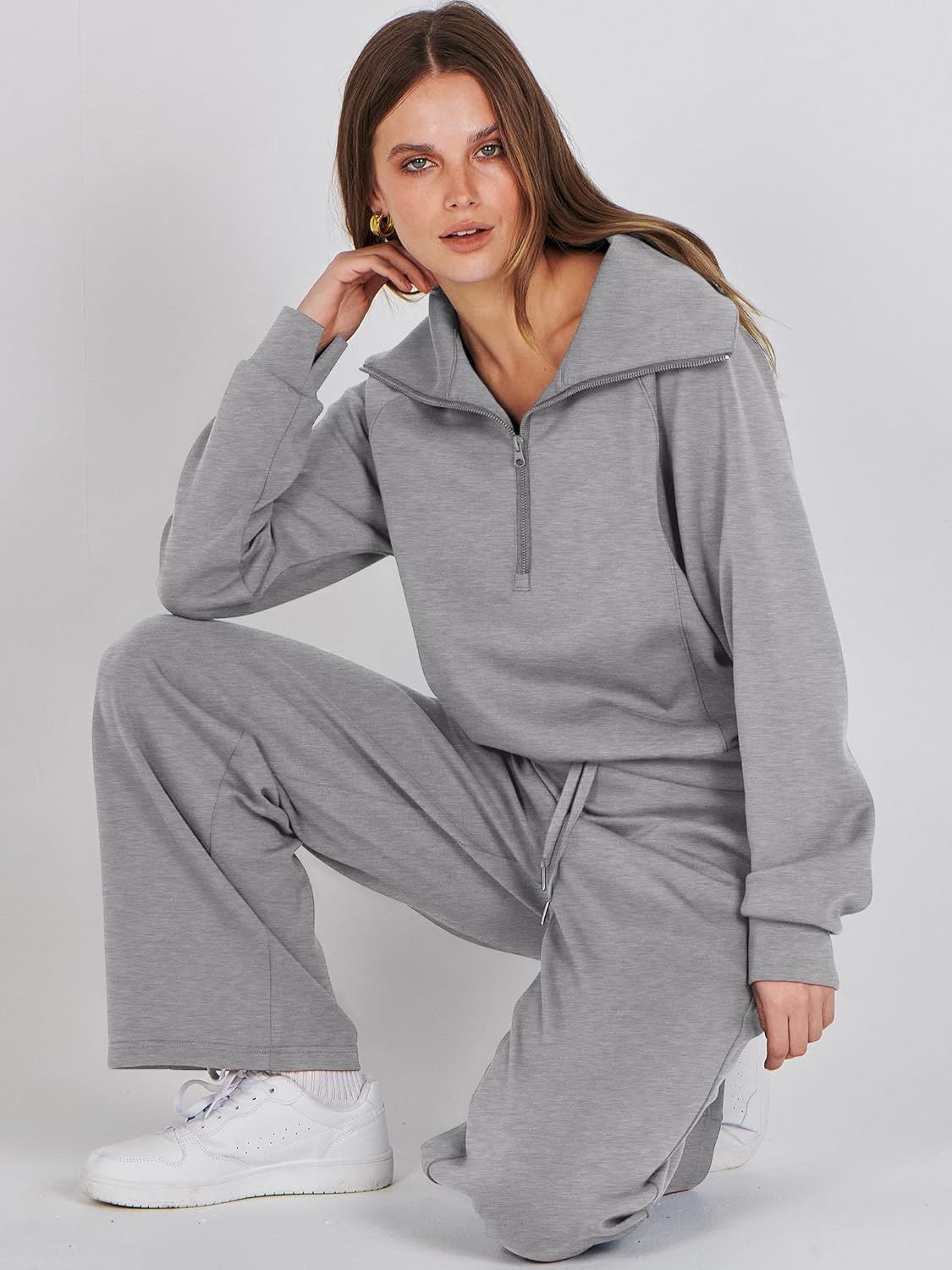 2024 Fall Trendy Outfits Oversized Two Piece Sweatsuit