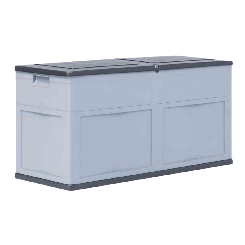 Baúl de almacenamiento de resina con tapa superior, color gris claro-christinetaylor.shop