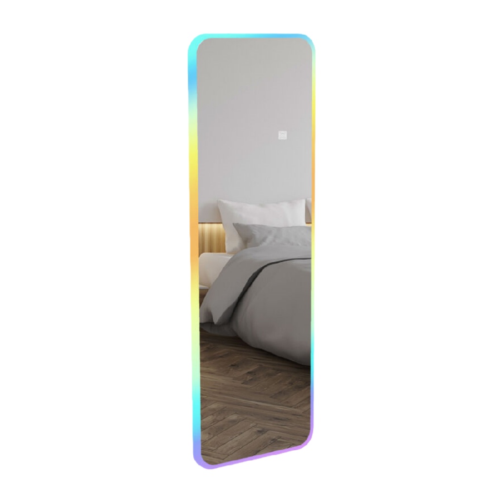 Espejo de cuerpo entero con iluminación LED RGB, rectangular moderno, para pared-christinetaylor.shop