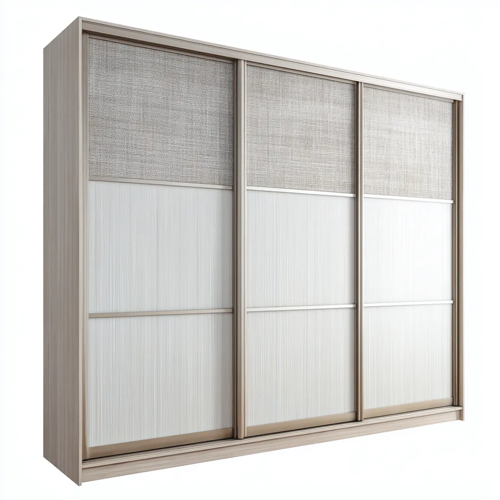 Armadio Scorrevole A 3 Ante In Legno Composito 240X65X220 Cm - Beige-Bianco - Stile Moderno-Nichesta