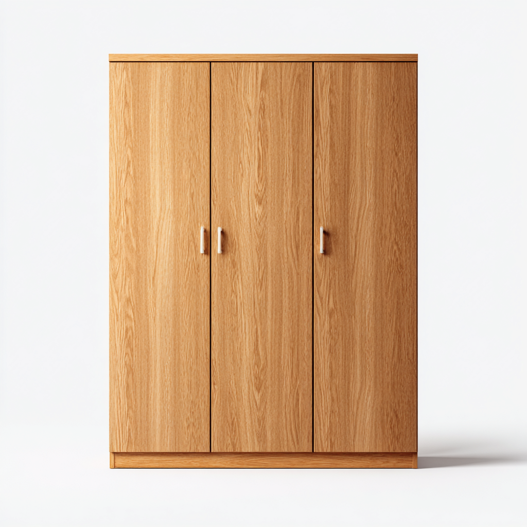 Armadio In Legno Finitura Rovere Chiaro 120X55X185 Cm - Design Moderno-Nichesta