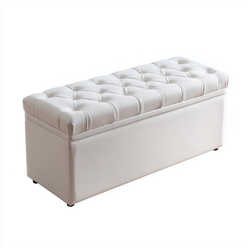 Panca Da Ingresso Contenitore 110X40X50 Cm - Bianco - Stile Classico-Nichesta