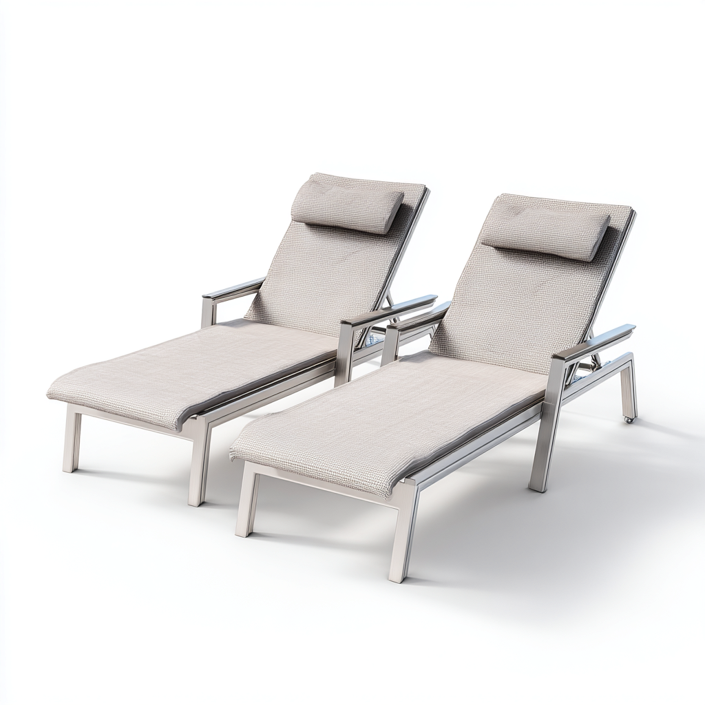 Lettino Da Sole Metallo E Tessuto 195X65X95 Cm - Grigio Argento - Regolabile Design Moderno-Nichesta