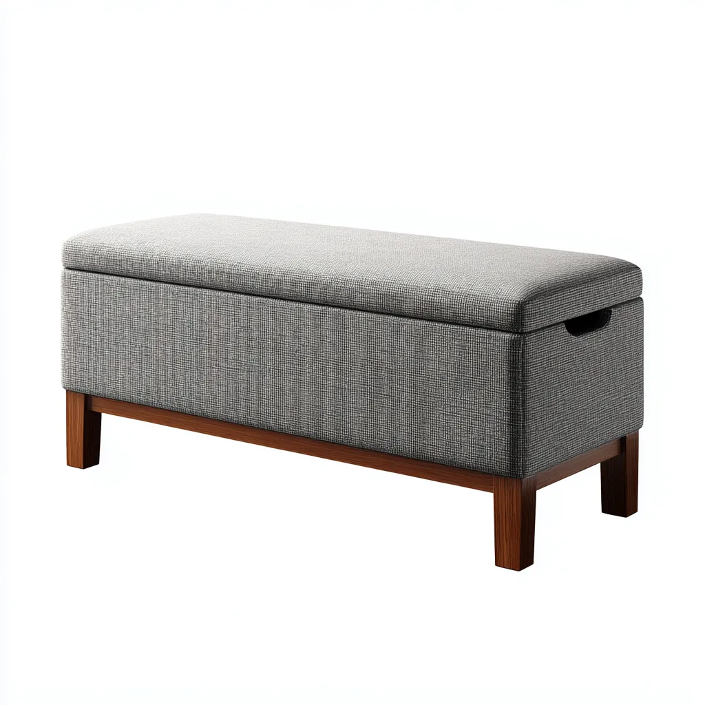 Panca Da Ingresso Con Contenitore 110x40x48 Cm - Grigio-Legno Scuro - Design Moderno Con Seduta Imbottita-Nichesta