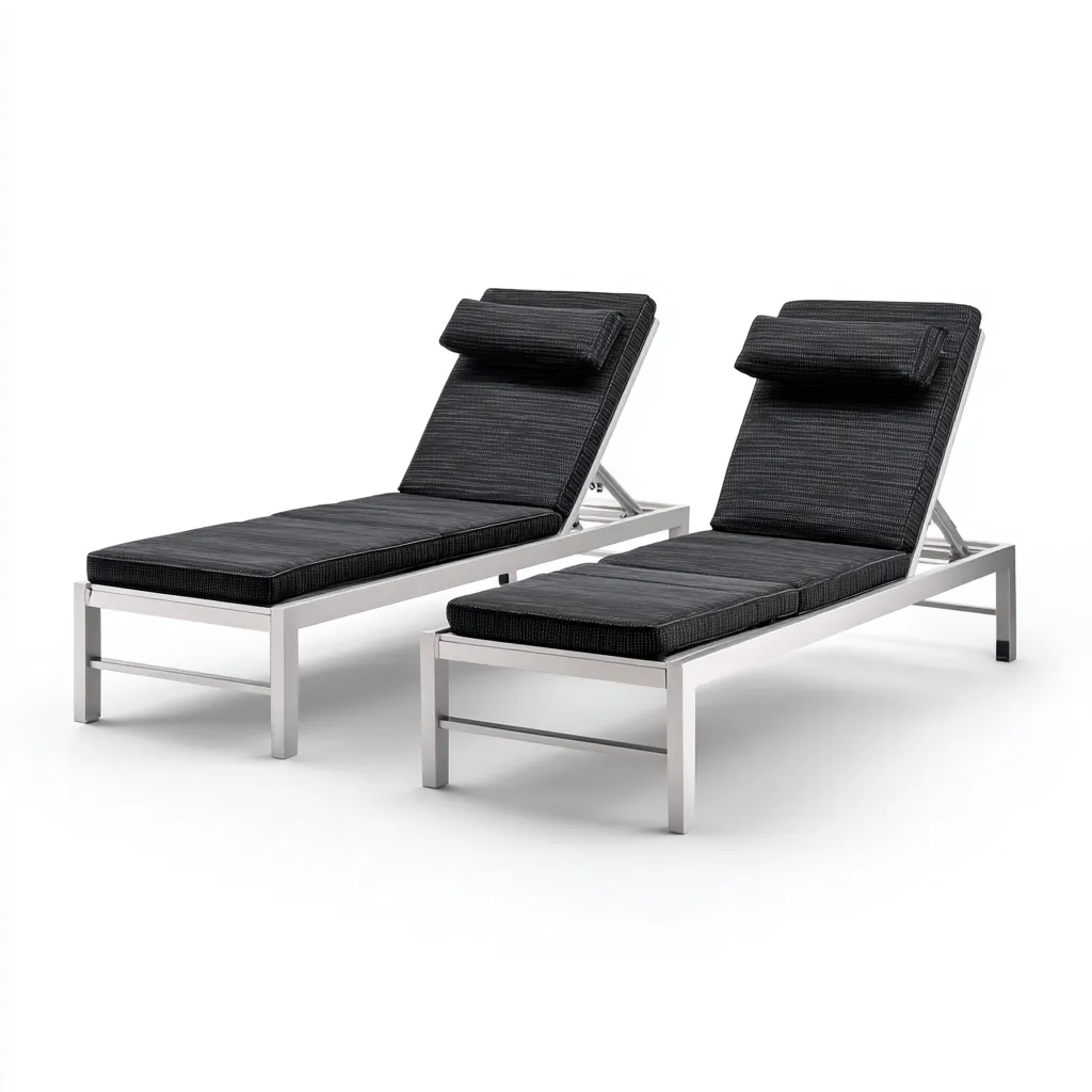 Lettino Da Sole Metallo E Tessuto 195X68X95 Cm - Argento Nero - Regolabile Design Moderno-Nichesta