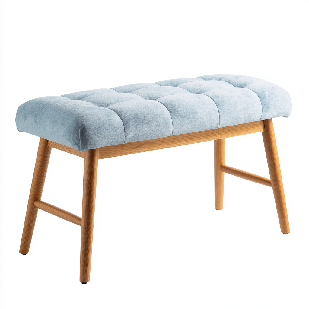 Panca Da Ingresso Velluto 90X35X45 Cm - Azzurro - Stile Moderno-Nichesta