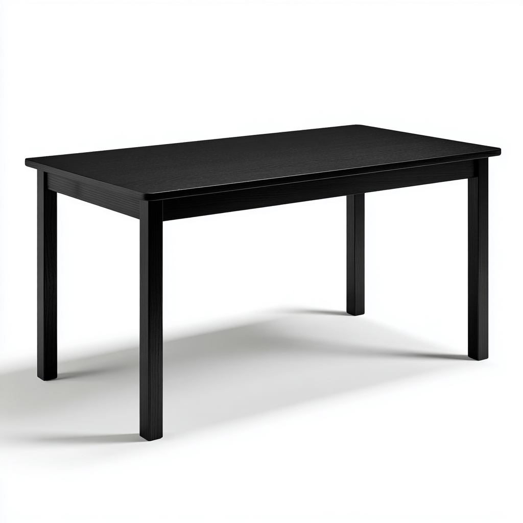 Tavolo Da Pranzo Rettangolare Legno 150X80X75 Cm Nero Design Semplice-Nichesta
