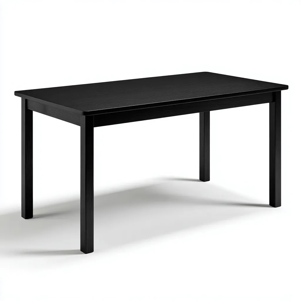 Tavolo Da Pranzo Rettangolare Legno 150X80X75 Cm Nero Design Semplice-Nichesta