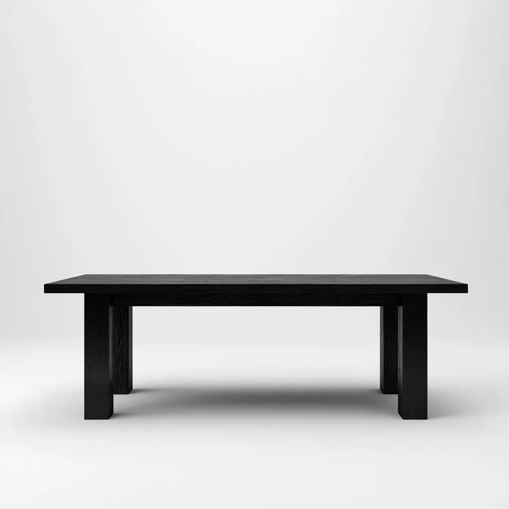Tavolo Da Pranzo Rettangolare In Legno 200X95X77 Cm - Nero - Stile Moderno-Nichesta