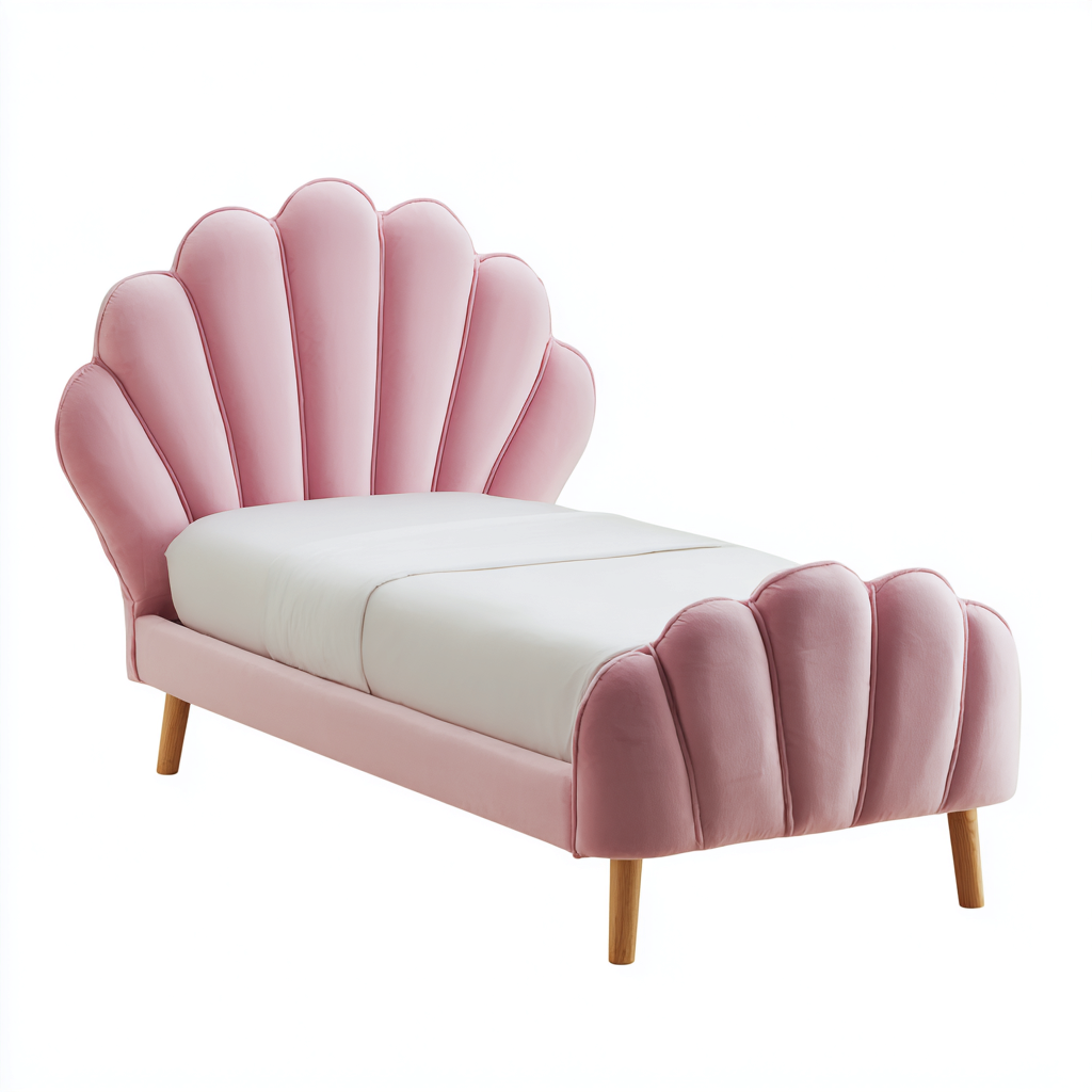 Letto Singolo - Velluto Rosa - 200x90 Cm - Design Moderno-Nichesta