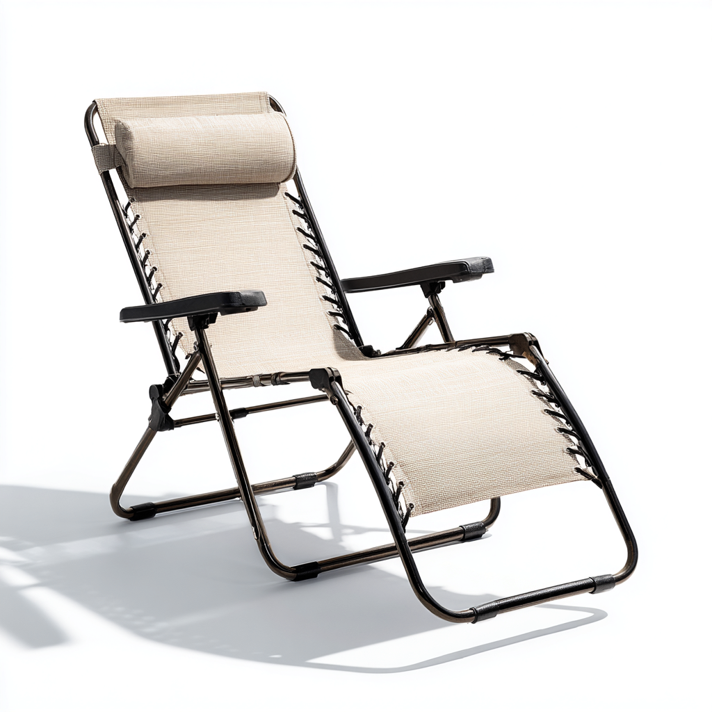 Lettino Da Sole Sdraio Reclinabile Acciaio Textilene 165X65X110 Cm Beige Uso Esterno Stile Moderno-Nichesta