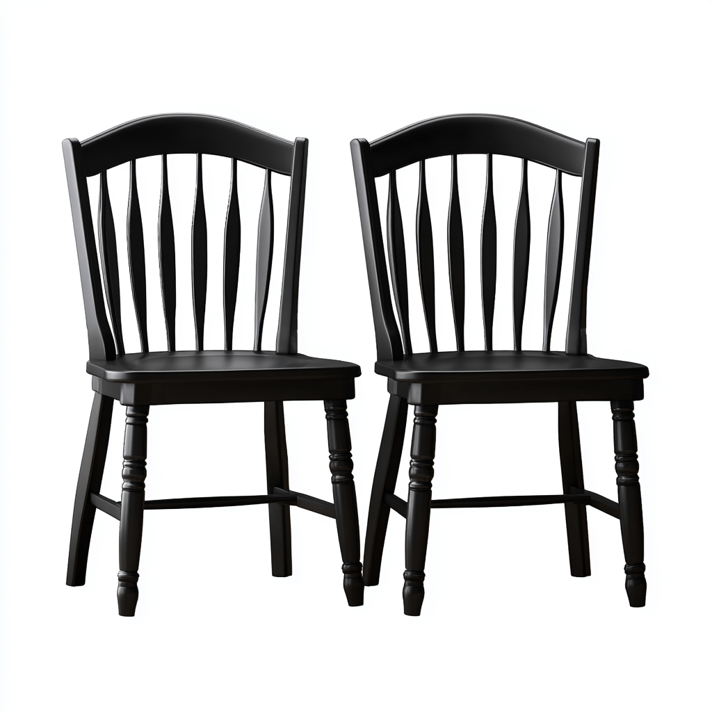 Sedia Da Pranzo In Legno 45X42X90 Cm Nero Per Sala Da Pranzo - Stile Classico-Nichesta