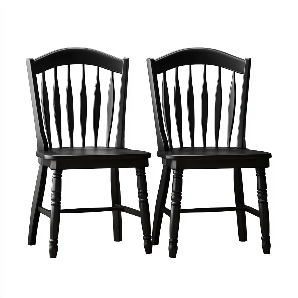 Sedia Da Pranzo In Legno 45X42X90 Cm Nero Per Sala Da Pranzo - Stile Classico-Nichesta