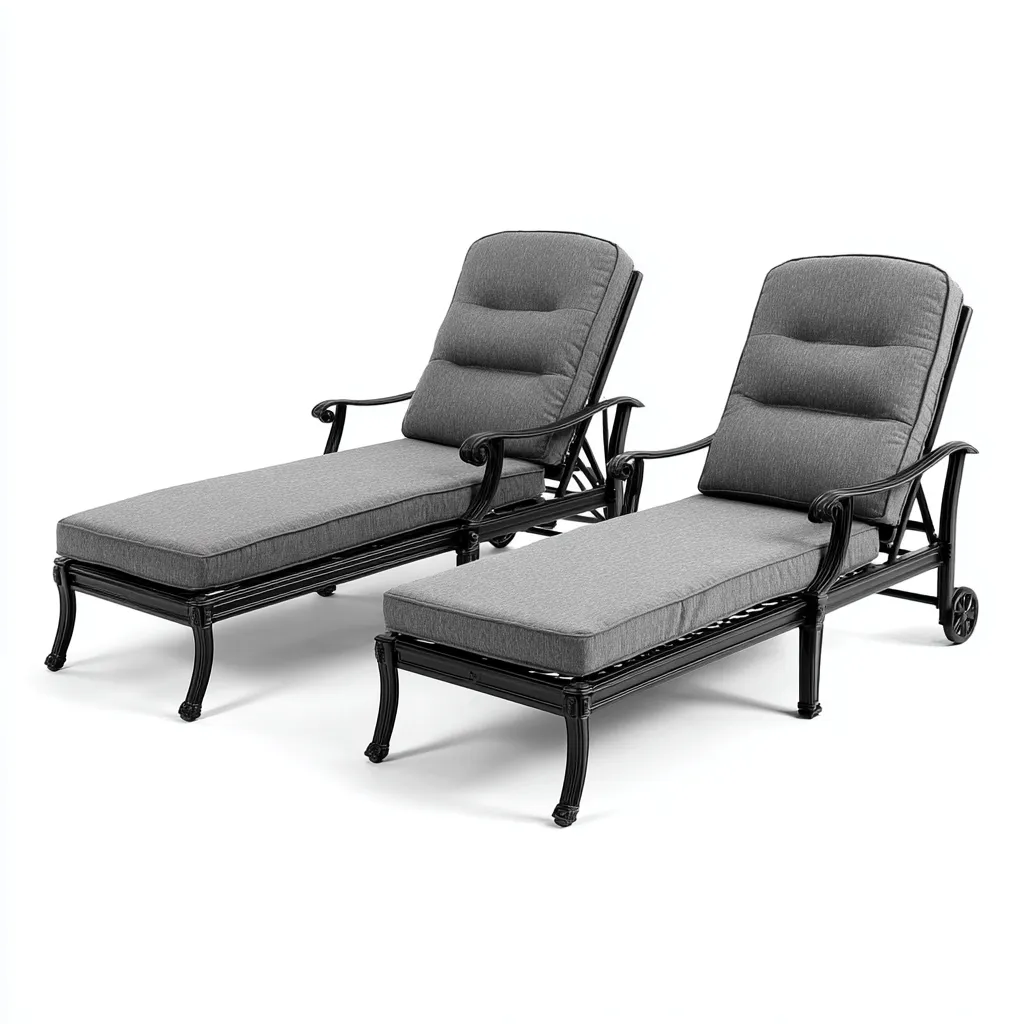 Lettino Da Sole Metallo E Tessuto 200X70X95 Cm - Grigio Nero - Regolabile Stile Classico-Nichesta