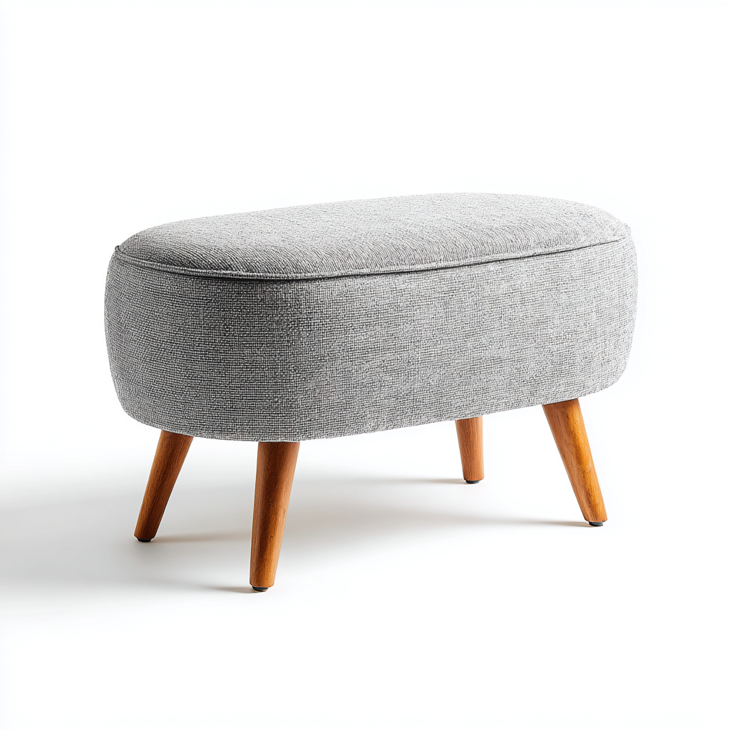 Panca Da Ingresso Imbottita Tessuto 55X32X42 Cm - Grigio - Design Moderno-Nichesta