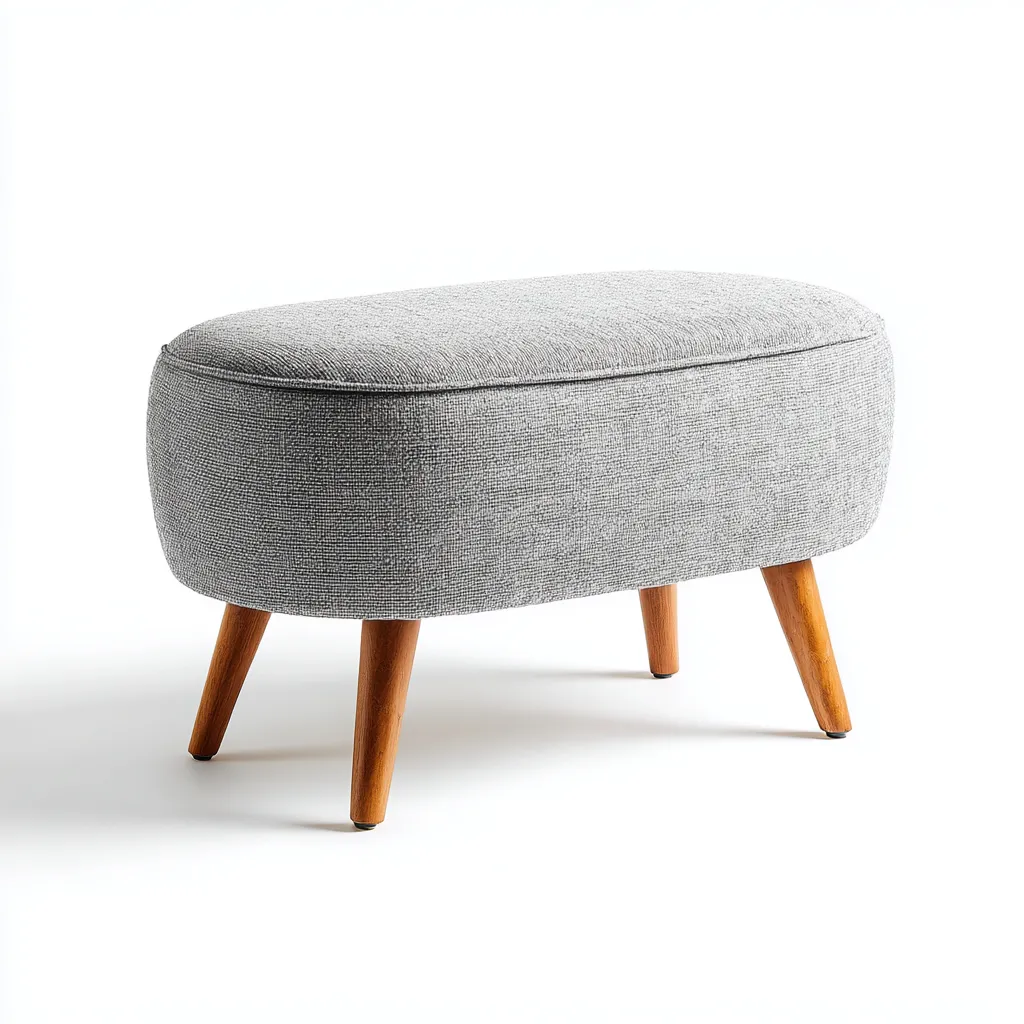 Panca Da Ingresso Imbottita Tessuto 55X32X42 Cm - Grigio - Design Moderno-Nichesta