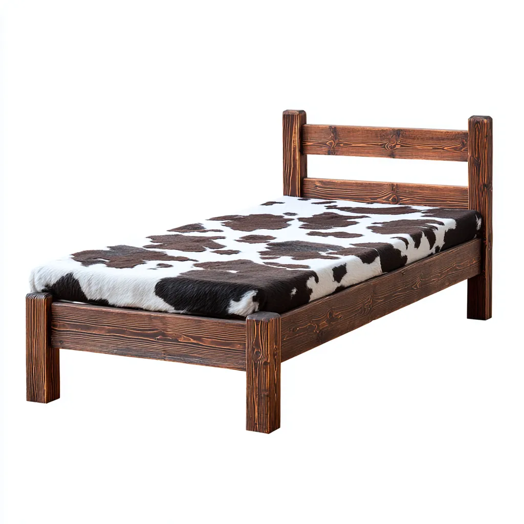 Letto Singolo - Legno Massello Marrone Scuro - 200x90x75 Cm - Stile Rustico-Nichesta