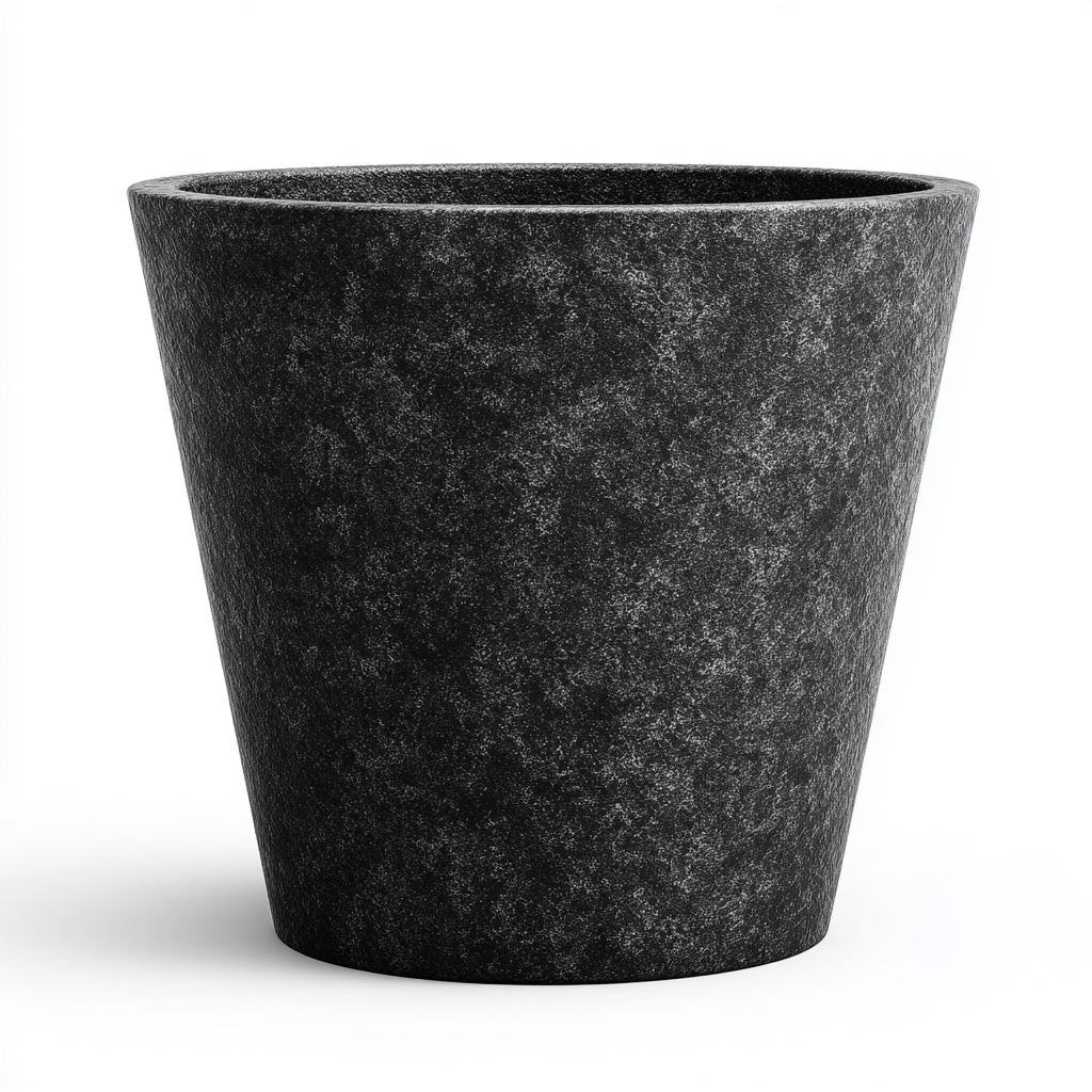 Pots Et Supports De Plantes Vaso Decorativo Effetto Pietra 32x36 Cm - Nero - Stile Moderno-Nichesta