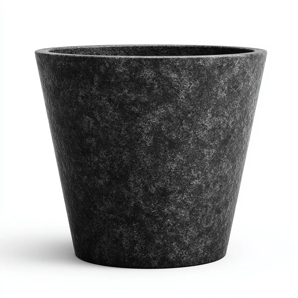 Pots Et Supports De Plantes Vaso Decorativo Effetto Pietra 32x36 Cm - Nero - Stile Moderno-Nichesta