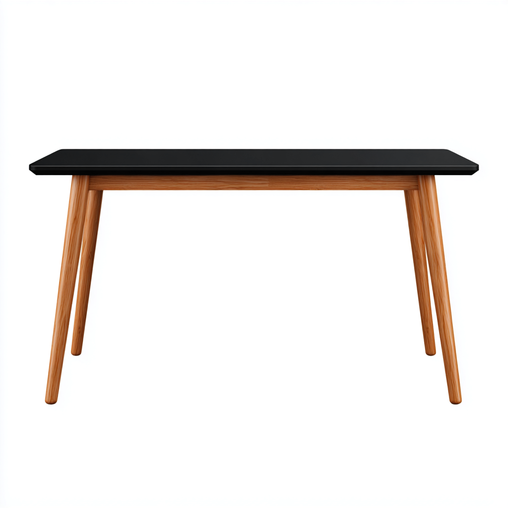 Tavolo Da Pranzo Rettangolare In Legno 150X85X75 Cm - Nero-Rovere - Stile Moderno-Nichesta