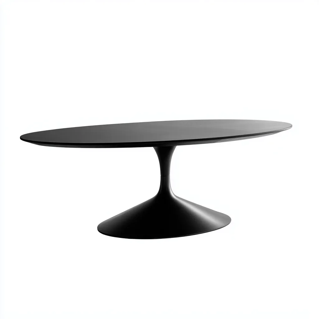 Tavolo Da Pranzo Ovale In Metallo 180X95X75 Cm - Nero - Stile Moderno-Nichesta