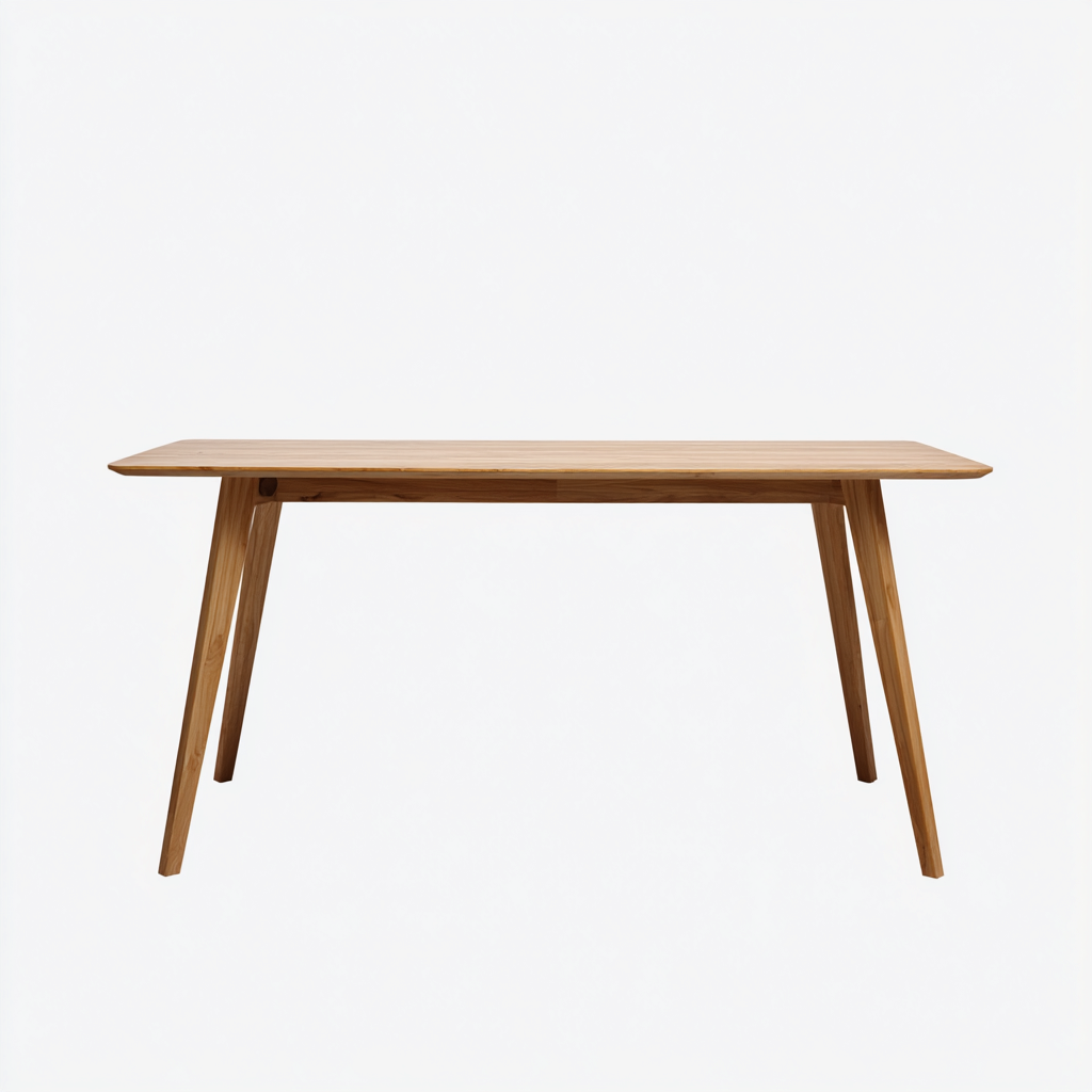 Tavolo Da Pranzo Rettangolare Legno 150X80X75 Cm - Naturale - Stile Nordico-Nichesta