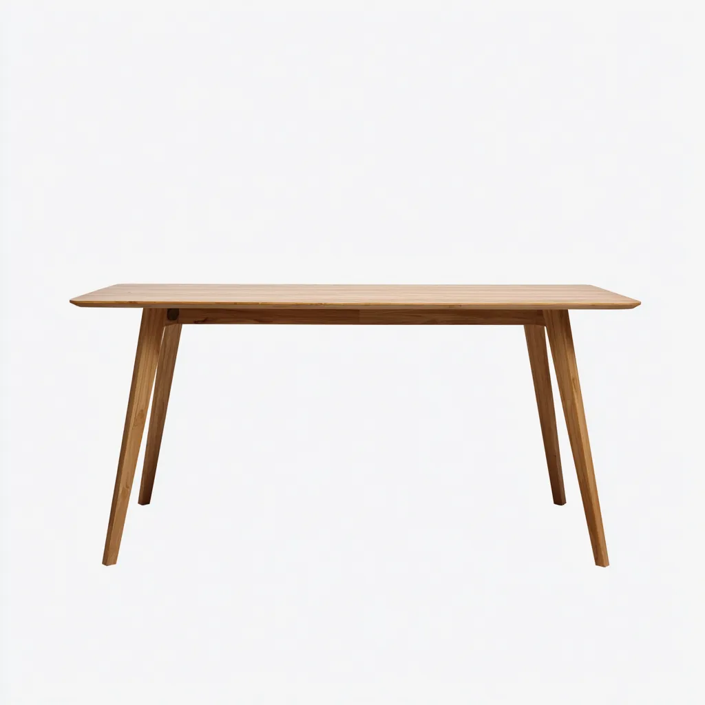 Tavolo Da Pranzo Rettangolare Legno 150X80X75 Cm - Naturale - Stile Nordico-Nichesta