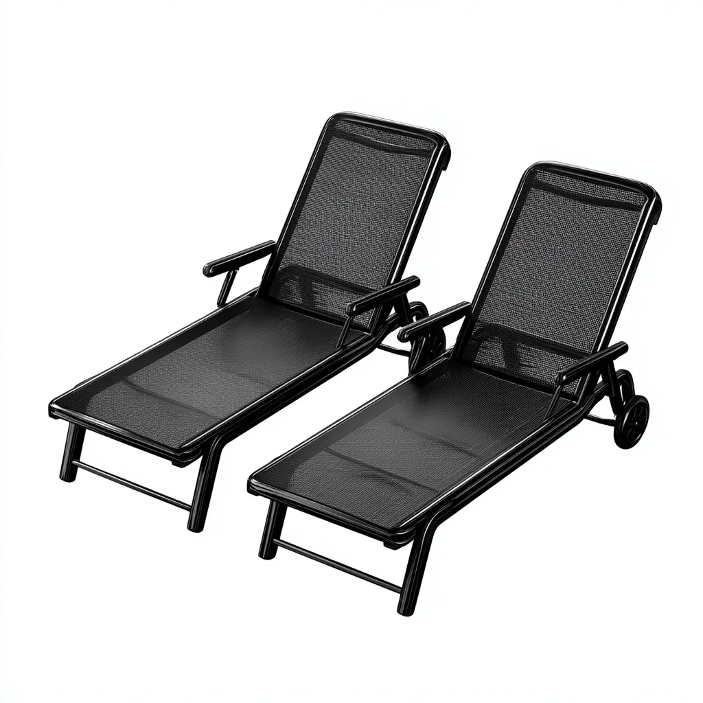 Lettino Da Sole Metallo-Rete 198X66X88 Cm - Nero - Design Moderno-Nichesta