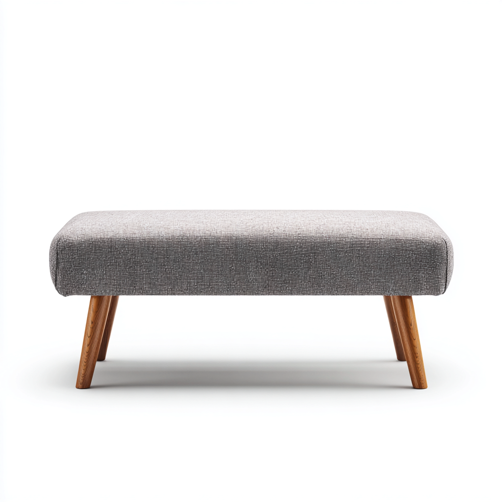 Panca Da Ingresso Imbottita 100x38x45 Cm - Grigio-Legno Naturale - Design Moderno Minimalista-Nichesta