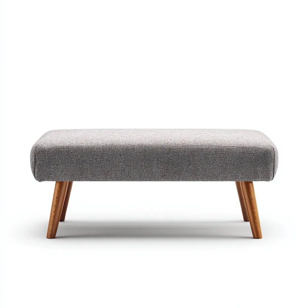 Panca Da Ingresso Imbottita 100x38x45 Cm - Grigio-Legno Naturale - Design Moderno Minimalista-Nichesta