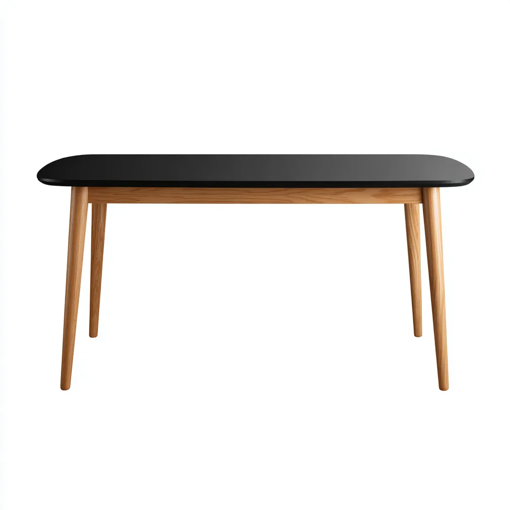 Tavolo Da Pranzo Rettangolare Legno-Metallo 160X80X75 Cm - Nero-Naturale - Design Scandinavo-Nichesta