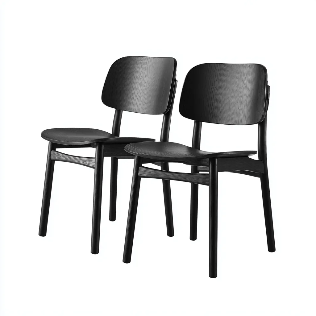 Sedia Da Pranzo In Legno 45X49X80 Cm Nero Per Sala Da Pranzo - Design Moderno-Nichesta