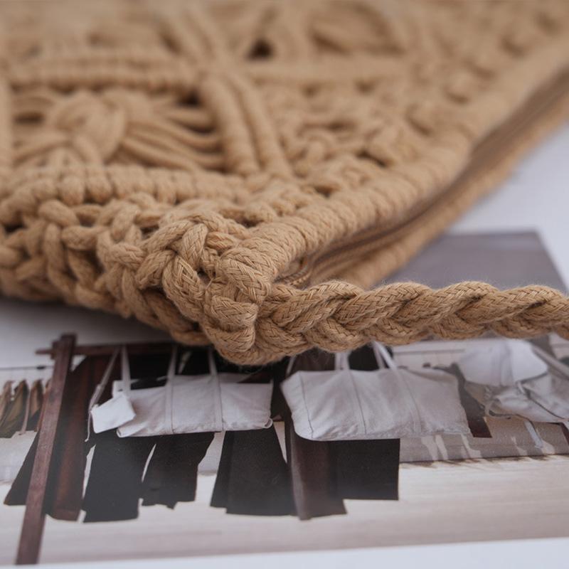 💥Minimalist Tassel Women's Clutch – Retro Cotton Rope Woven Bag, Summer Vacation Boho Beach Purse