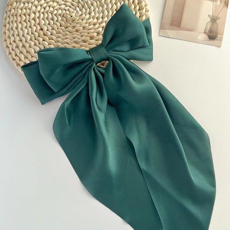 🔥Large Bow Hair Clip for Women – Wedding & Everyday Ponytail Accessory with Long Tail
