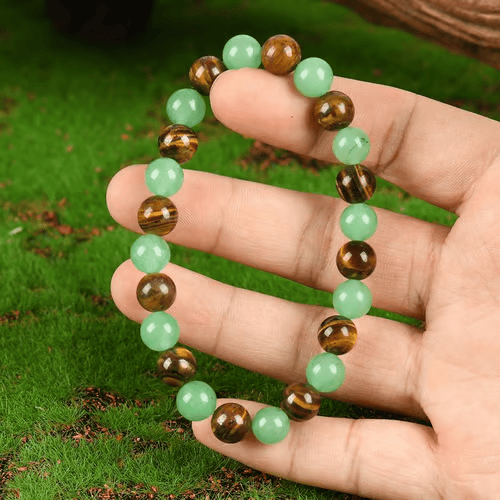 🍀-💰Money Attraction Bracelet with Green Aventurine & Tiger Eye