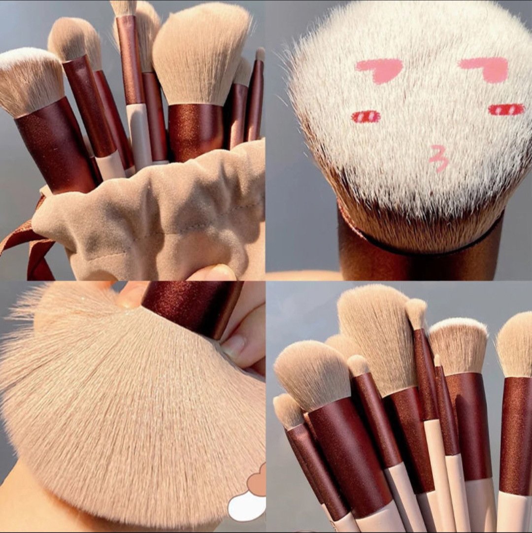 🔥13-Pc Professional Makeup Brush Kit – Soft Synthetic Hair for Face & Eyes – Travel-Friendly