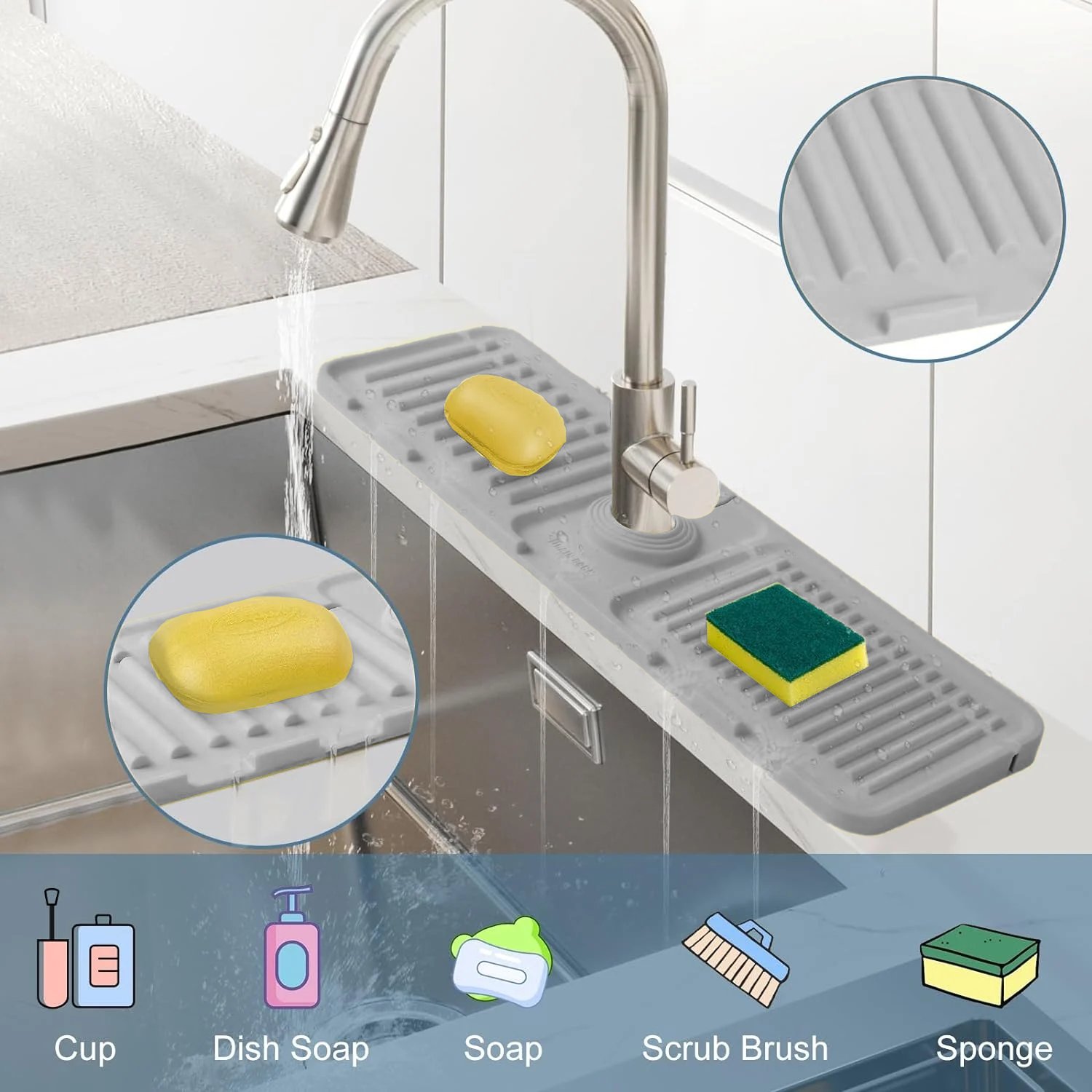 🧼Faucet Splash Guard & Drainage Mat