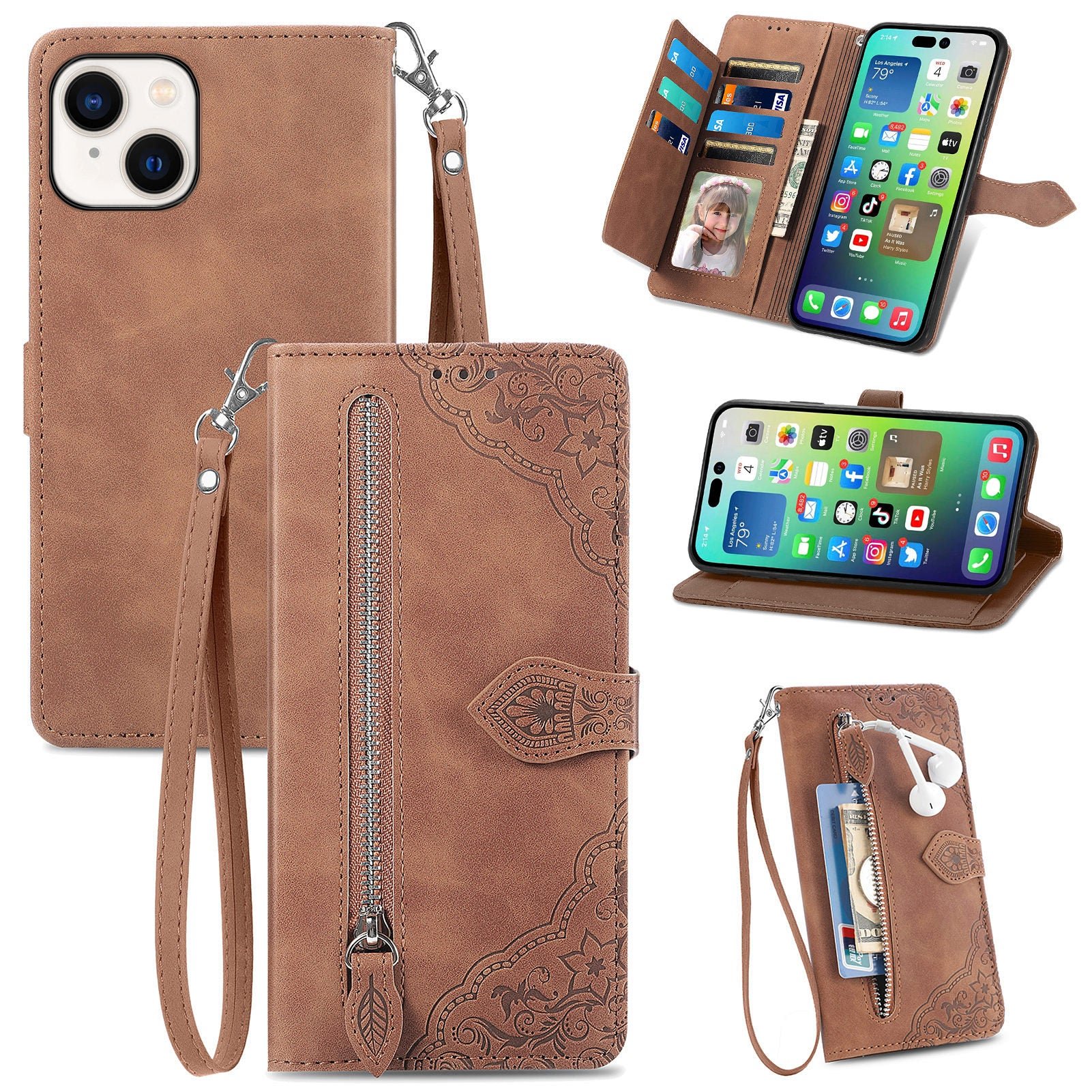 Versatile Elegance Wallet Flip Case for iPhone