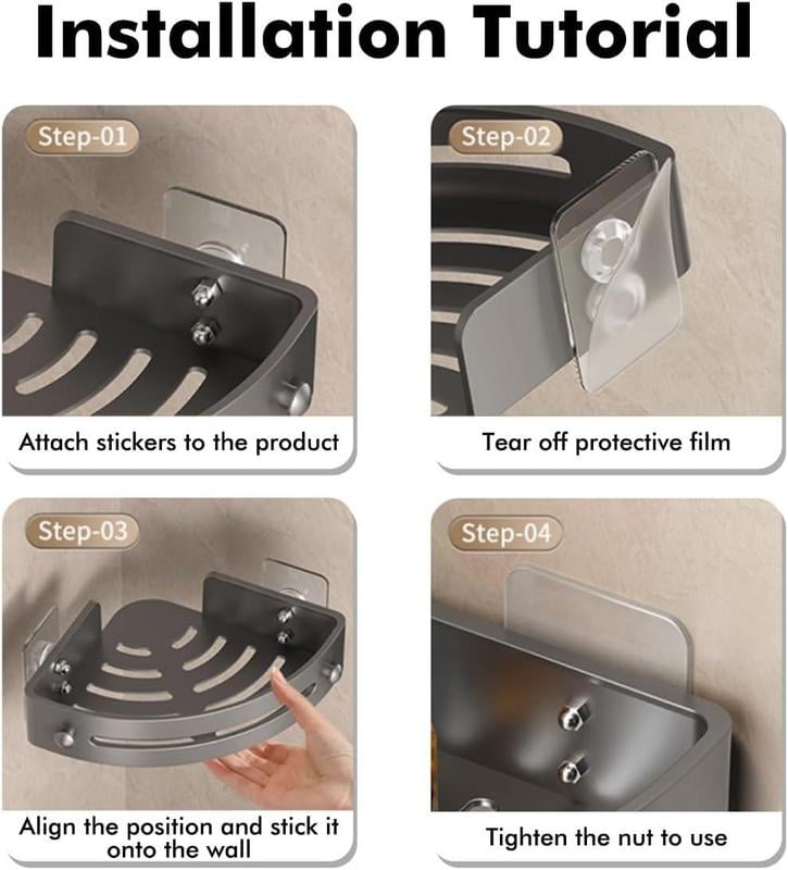 Triangle Shower Caddy Drill Free Wall MountShower Organizer(3 PCS)