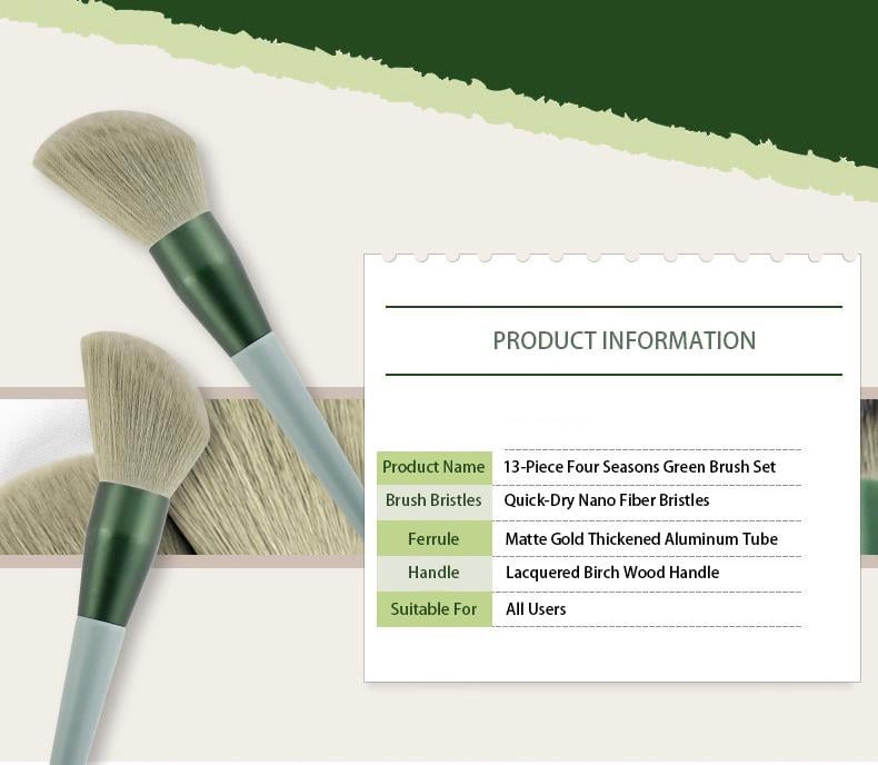 🔥13-Pc Professional Makeup Brush Kit – Soft Synthetic Hair for Face & Eyes – Travel-Friendly